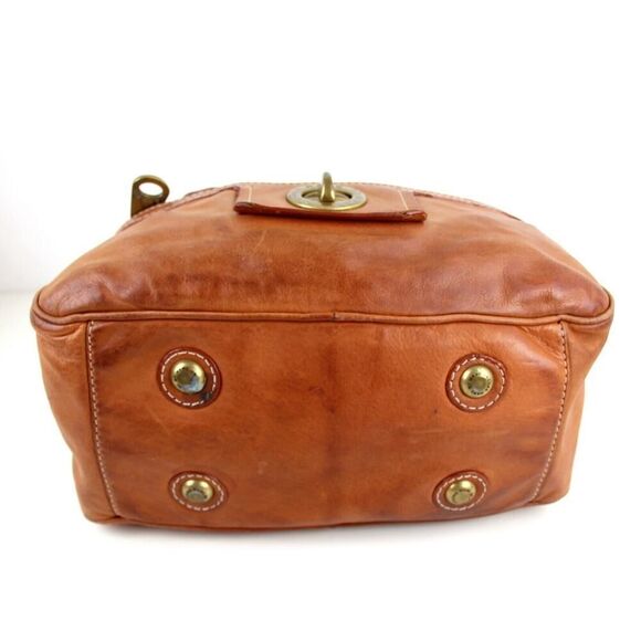 Marc by Marc Jacobs TAN BROWN GENUINE LEATHER TOTE SHOULDER BAG HANDBAG PURSE - Picture 5 of 12